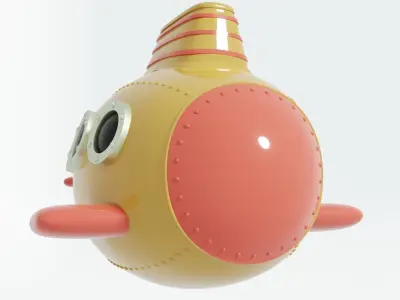 Cartoon Style Submarine 3D model
