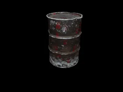 Iron barrel crushed low poly Low-poly 3D model