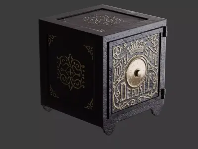 Vintage safe 3D model buy