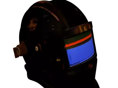 Worn Industrial Welding Helmet Low-poly 3D model purchase