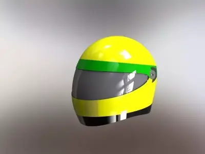 Aryton Sennas Helmet Free 3D model