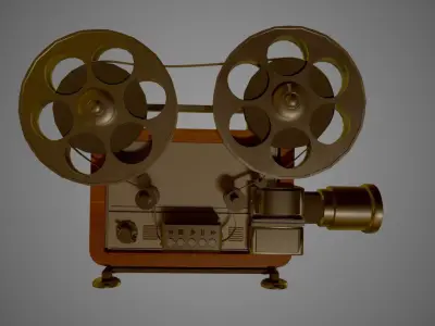 3D Retro Film Projector Free low-poly 3D model