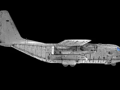 aeroplane military aircraft Low-poly 3D model
