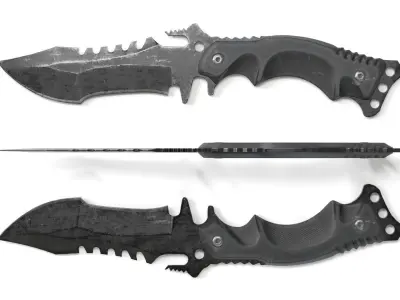 Combat Knife Low-poly 3D model 28