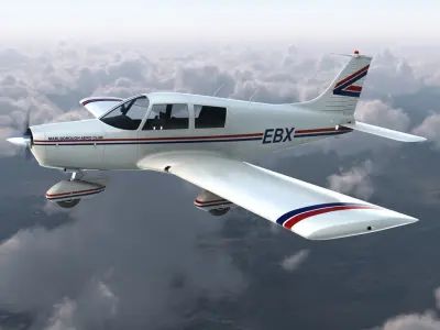 Light Aircraft Piper PA-28 Cherokee 3D model