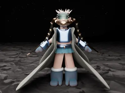 3D Spaceship with a character 3D model