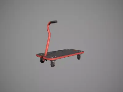 Transport Trolley - Red Low-poly 3D model