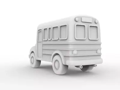 Toy School Bus 3D Print Model 3D print model