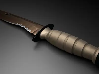 Military K-Bar Knife sword Low-poly 3D model