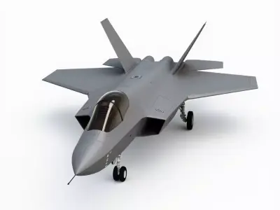 Modern Stealth Fighter Jet 3D Model Military Aircraft Low-poly 3D model