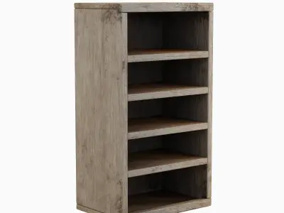 Old Wooden Bookshelf 03 Low-poly 3D model