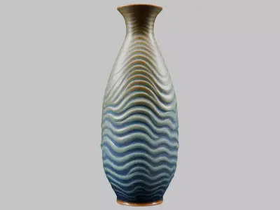 Vase with spiral design Low-poly 3D model