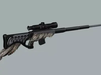 Remington M700 Tactical Bolt-action Sniper Rifle 3D Model Low-poly 3D model
