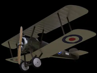 WWI Fighter Plane Low-poly 3D model