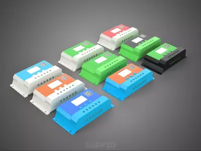 MULTI COLOR SOLAR CELL PANEL CONTROLLER BATTERY CHARGE REGULATOR 3D model