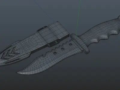 knife with holster  3D model