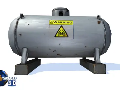 Gas Tank Lowpoly 3d model Low-poly 3D model