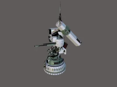 Defender Turret Low-poly 3D model