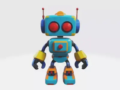 low-poly toy robot Low-poly 3D model