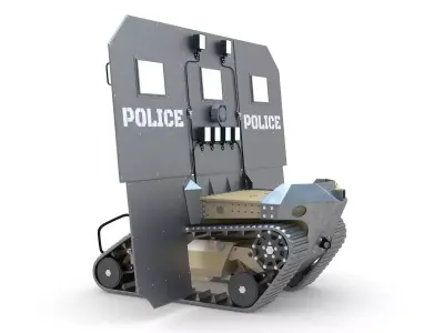 RBS1 SWAT BOT Robotic Ballistic Shield 3D model