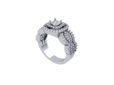 Art Deco Ring 3D print model 36