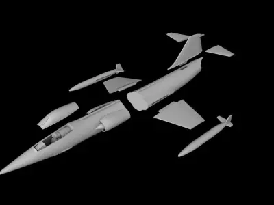F-104 SCALE 1-72 PRINTABLE STL FILES 3D print model