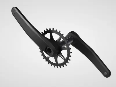 MTB drivetrain Low-poly 3D model