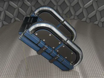 Sci-Fi Stairs - 31 - Blue Version Low-poly 3D model