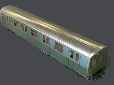 Metro subway train Low-poly 3D model