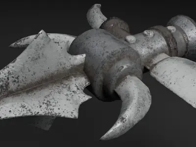 Alebarda axe Low-poly 3D model