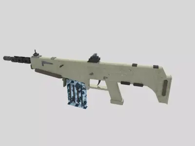no brand low poly assault rifle 3 Low-poly 3D model