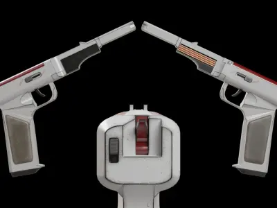 Sci-Fi pistol Low-poly 3D model order