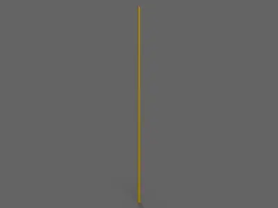 PBR Wushu Stick Yellow Low-poly 3D model