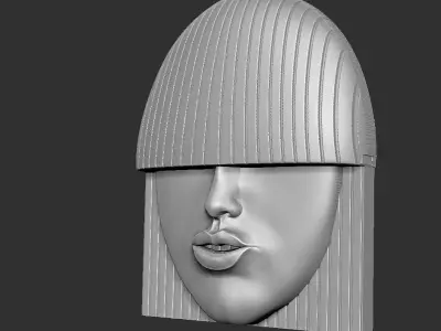 face wall art decor 2 3D print model