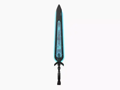 SciFi Sword B01 Black Blue - Sci Fi Weapon Design Low-poly 3D model