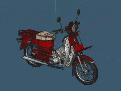 JAPAN POST SHORT CAB Motor Cycle 3D model