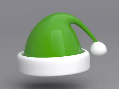 Christmas Hat Green 3D model