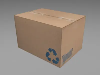 Cardboard Boxes Low Poly Low-poly 3D model