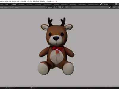 Deer Tedy Bear Toy Free 3D model
