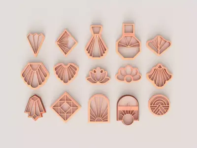 ART DECO PART 2 POLYMER CUTTER SET 3D print model
