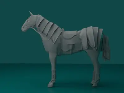  Medieval War Horse - 3D Model Free low-poly 3D model