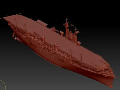 Aircraft Carrier Low-poly 3D model by LIUSHUWEN