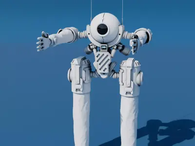 Combat Robot Unit influenced by GBaroni art Free 3D model