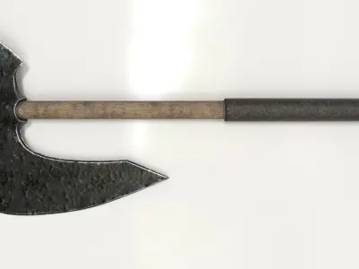 Old Hammered Axe Low-poly 3D model