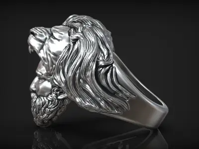 Hercules Nemean Lion Head Greek Myth Antique Ring 3D print model