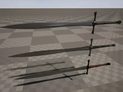 Dark Sword Low-poly 3D model