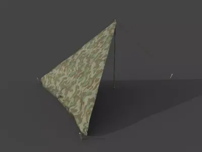Wehrmacht tent - Einerzelt Low-poly 3D model