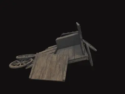 Medieval Carriage V13 Low-poly 3D model