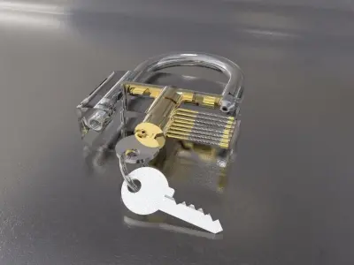 Safety Padlock 3D model