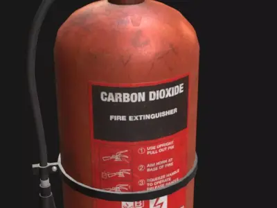 Fire extinguisher Low-poly 3D model 14